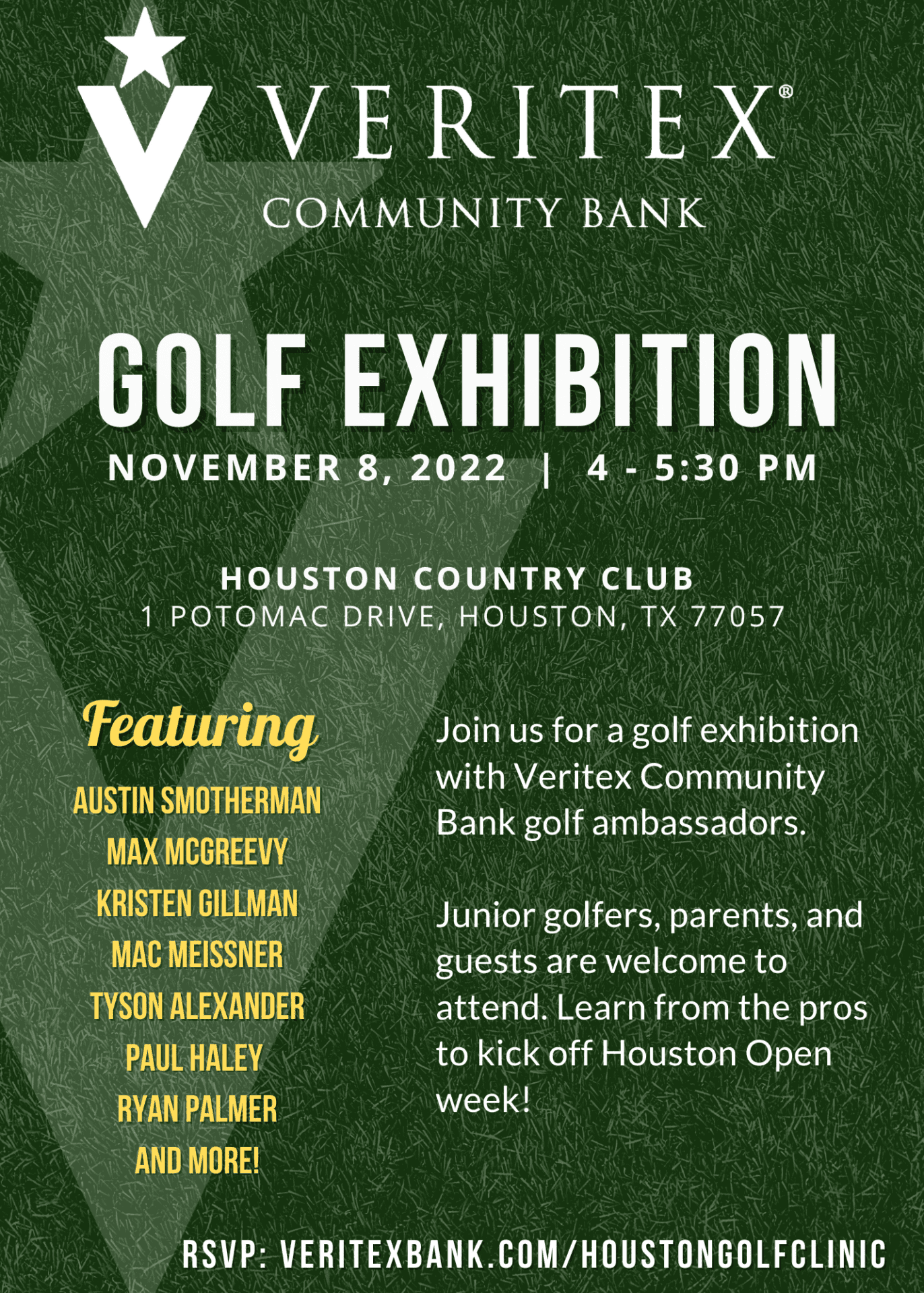 Houston Golf Clinic 2022 Veritex Golf Exhibition